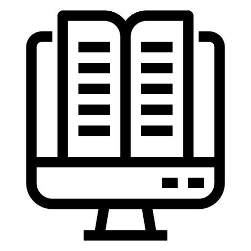 Online education electronics monitor computer icon