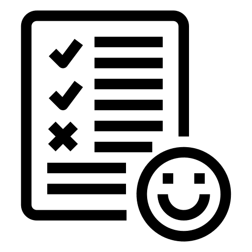 Checklist feedback happy face checklist icon