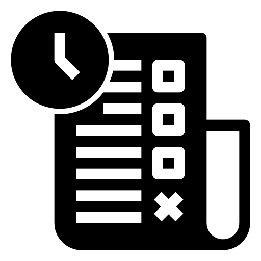 Deadline test exam clock icon
