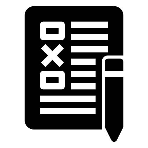 Evaluation checklist pen paper icon