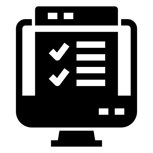 Online survey checklist browser marketing icon