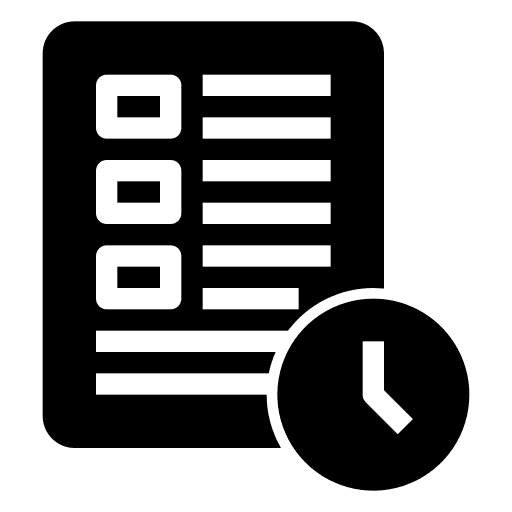 Time survey clock document icon