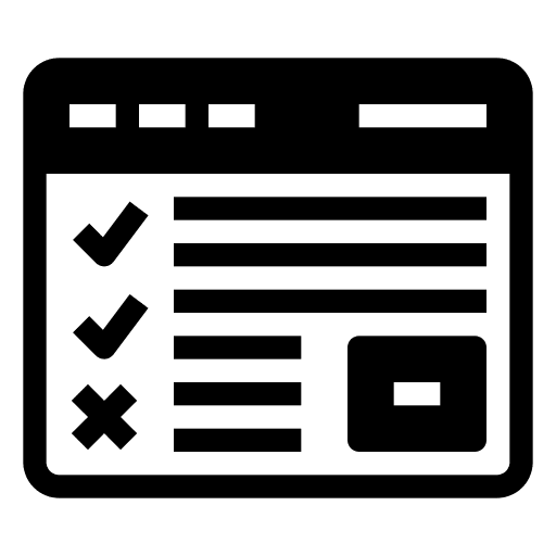 Research checklist seo and web online survey icon
