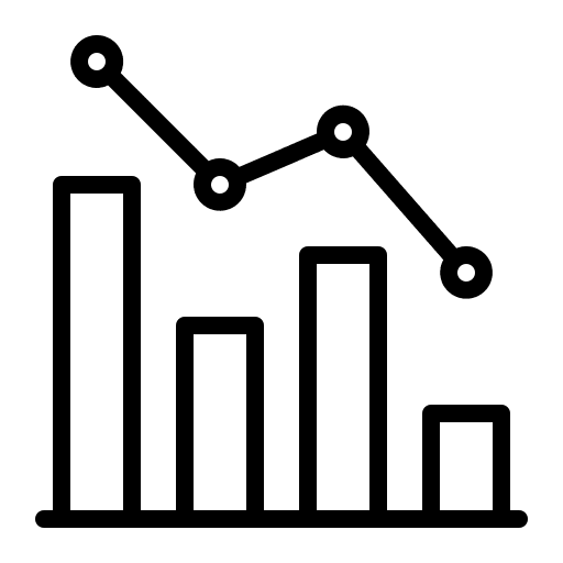 Diagram business and finance finance down icon