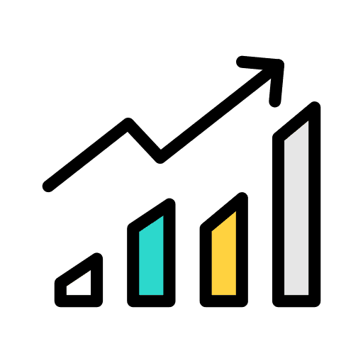 Graph bar increase volume business and finance bar chart icon