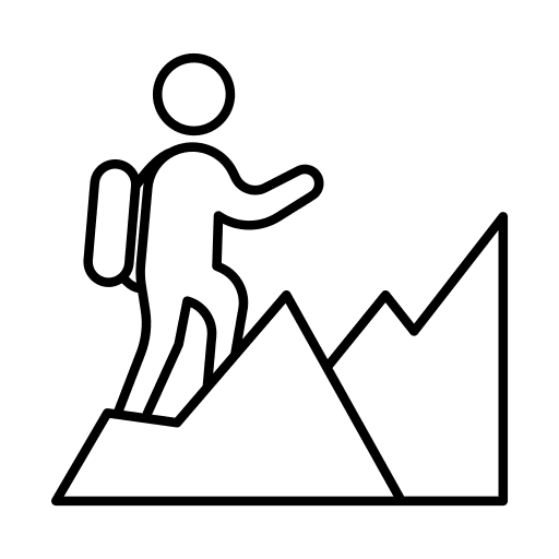 Achievement courage mountain goal icon