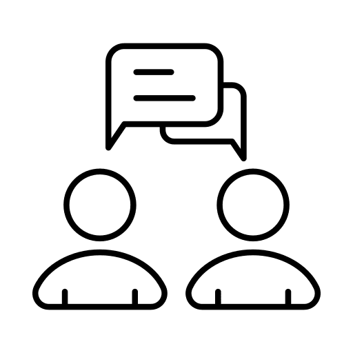 Discussion chat pictogram meeting icon