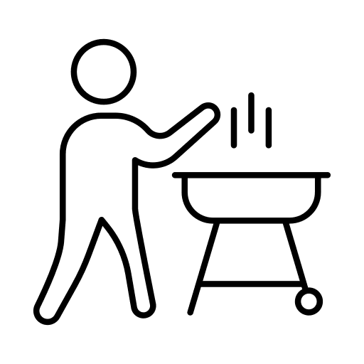 Chef pictogram bbq grill humanpictos icon