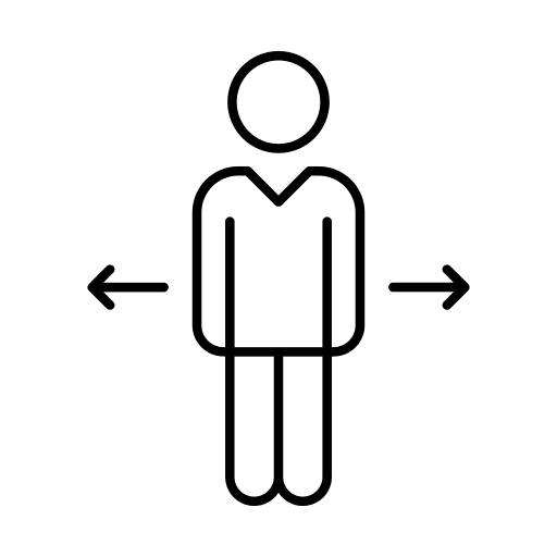 Keep distance user arrow pictogram icon