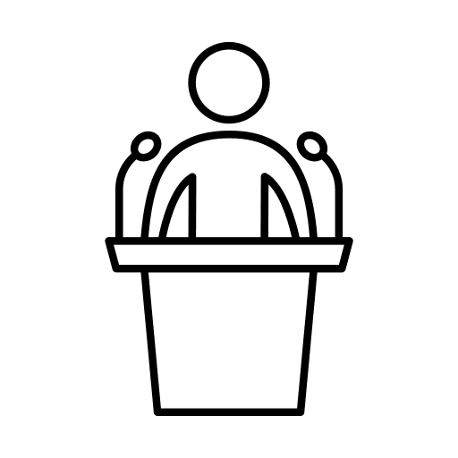 Speech pictogram speaker chief icon