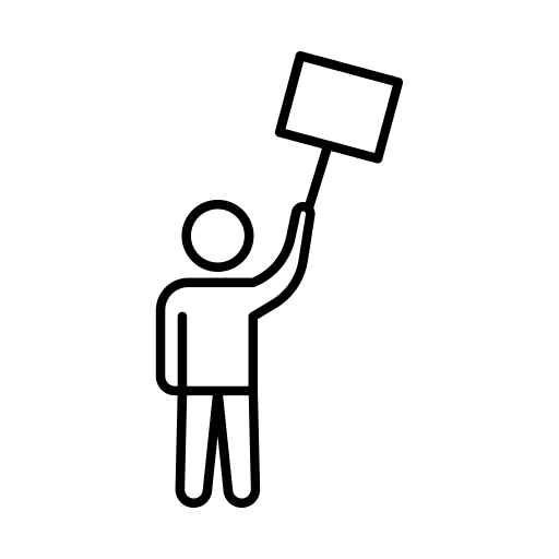 Protest human rights people pictogram icon