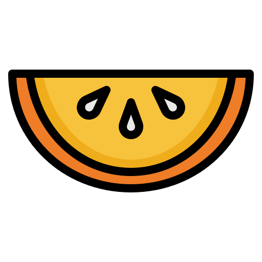Orange slice food and restaurant vitamin c fruit icon
