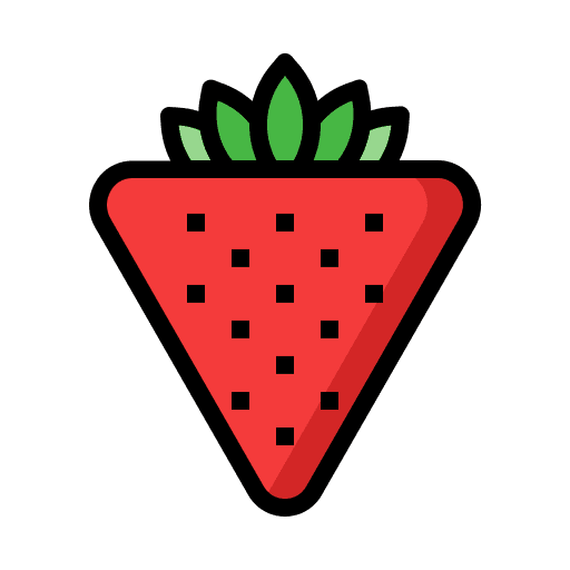 Strawberry vegetarian food and restaurant strawberry icon