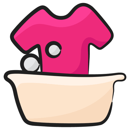 Washing clothes furniture and household clean laundry icon