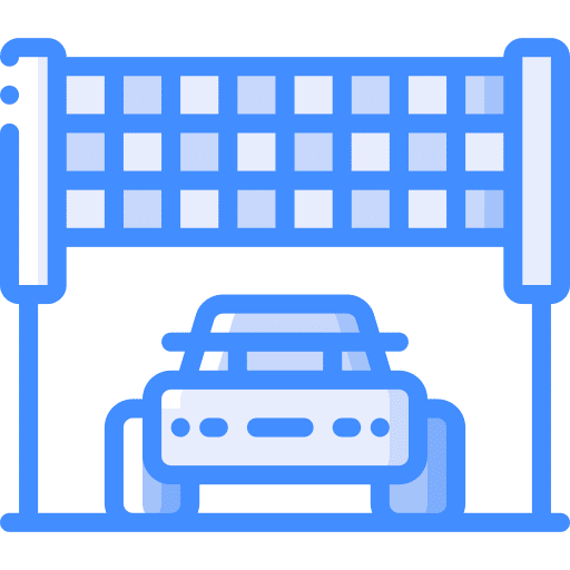 Flag race transportation start icon