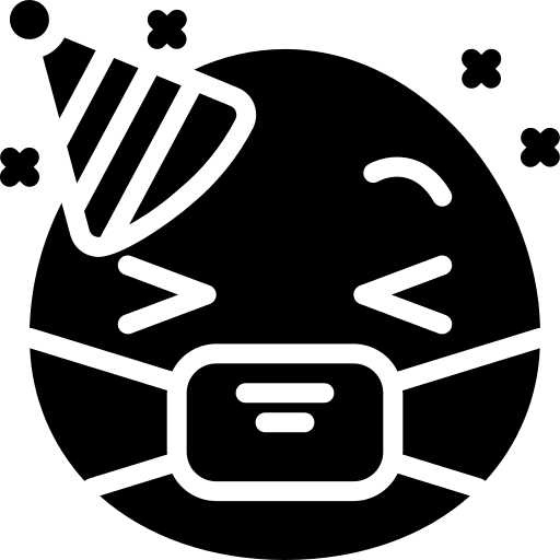 Mask face party safety icon