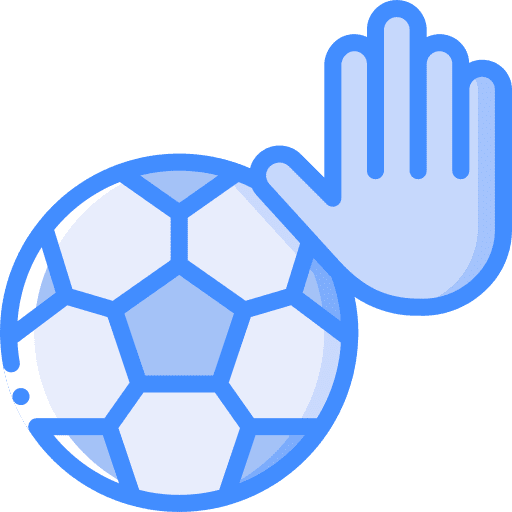 Hand prohibition football soccer icon Hand prohibition football soccer icon