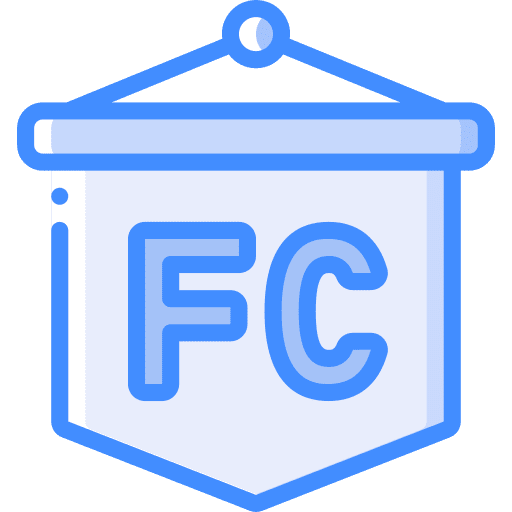 Banner hanging football club badge icon Banner hanging football club badge icon