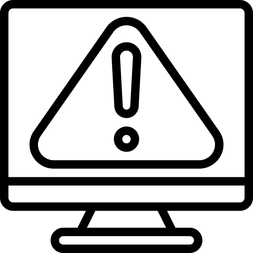 Computer attention alert warning icon