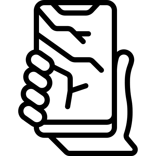 Smartphone mobile phone broken broken screen icon