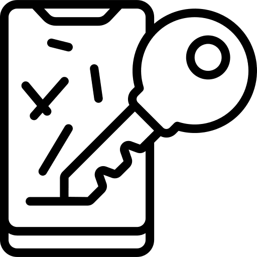 Smartphone screen electronics keys icon