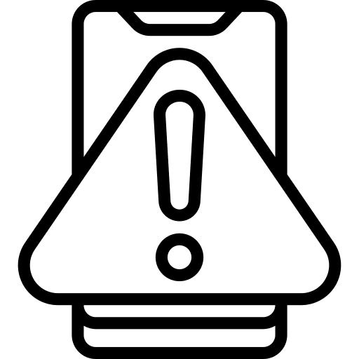 Smartphone exclamation mark error electronics icon
