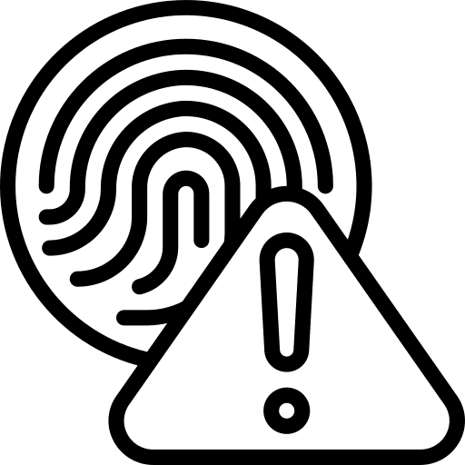 Biometric identification fingerprint error security icon