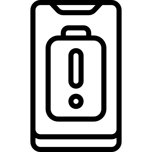 Battery level smartphone electronics empty battery icon