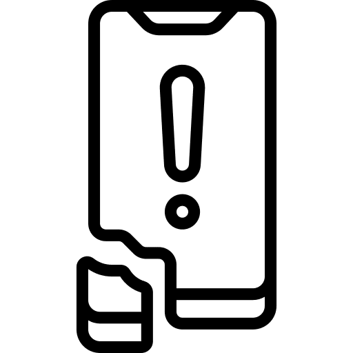 Broken broken telephone call smartphone icon