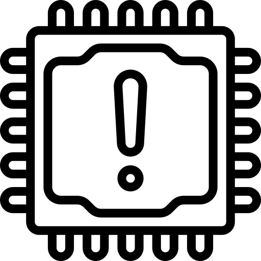 Chip processor cpu tower error icon