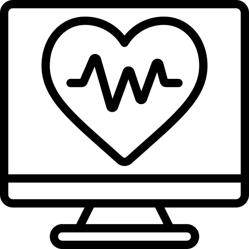 Computer healthcare and medical heartbeat monitor icon