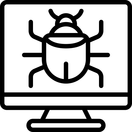 Computer virus security bug icon