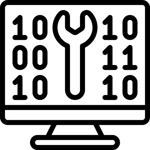 Desktop computer wrench desktop computer repair icon