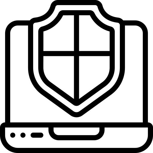Laptop antivirus security secure icon