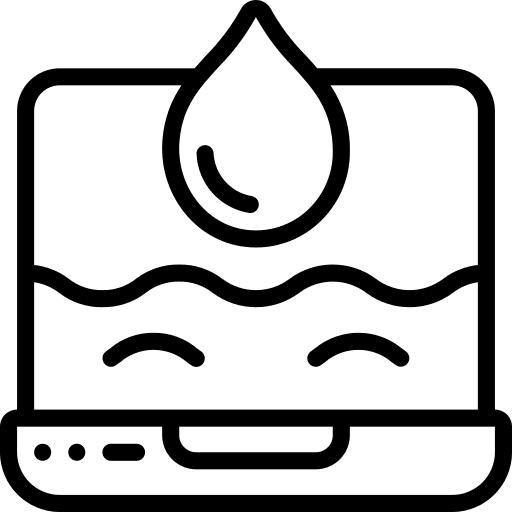 Laptop water damage computer electronics icon