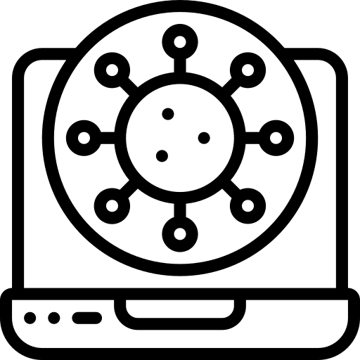 Laptop virus electronics malware icon