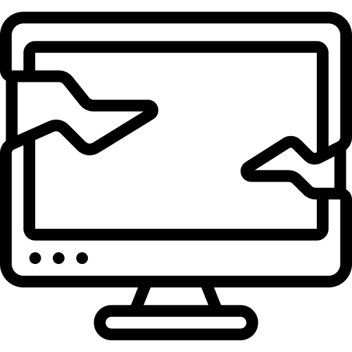 Monitor crack computer television icon