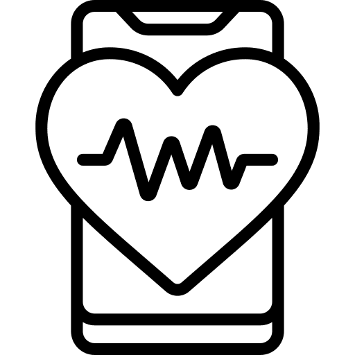 Smartphone electrocardiogram cardiogram pulse icon