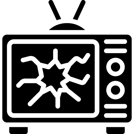 Broken tv screen electronics icon