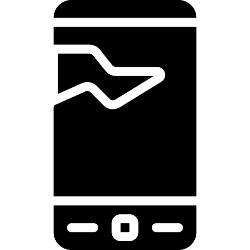 Smartphone mobile broken breakable icon