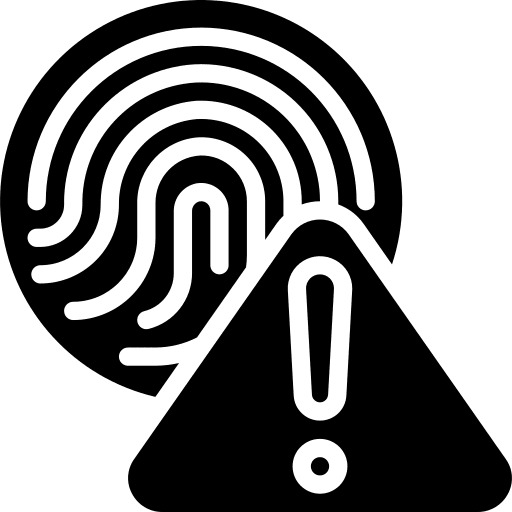 Biometric identification signaling biometric identification warning icon