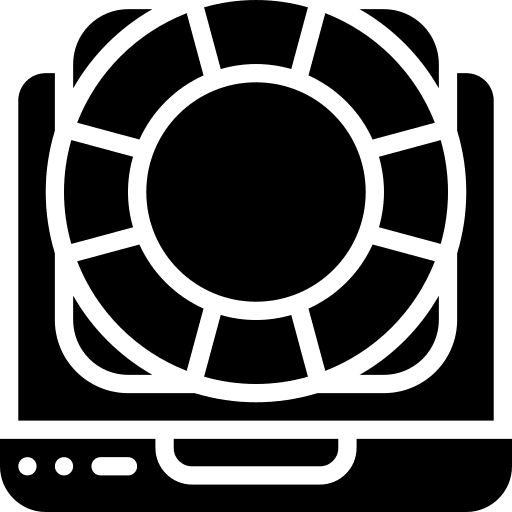 Laptop life ring security support icon