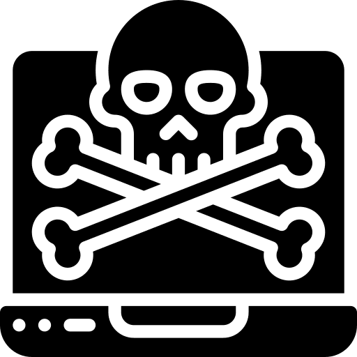 Laptop online threat bully icon