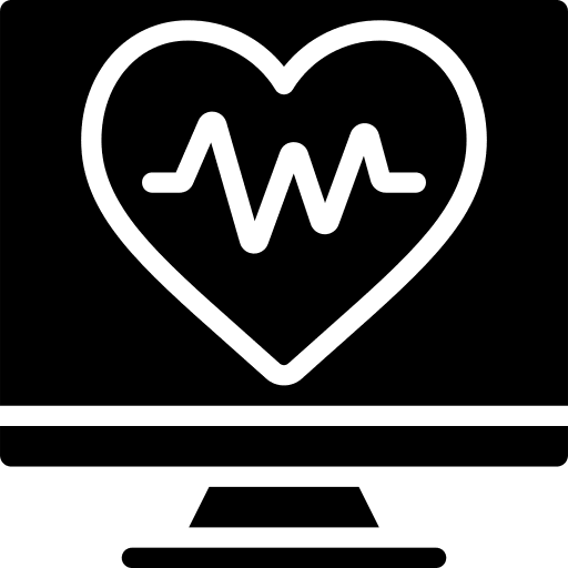 Computer heartbeat healthcare and medical heart rate icon