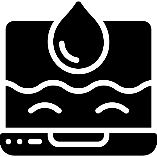 Laptop laptop droplets computer icon