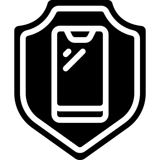 Shield mobile phone security electronics icon