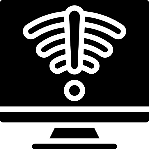 Computer warning sign error monitor icon
