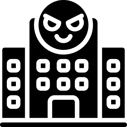 Building business and finance evil corporation icon