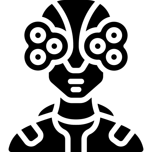 Humanoid artificial intelligence electronics robot icon
