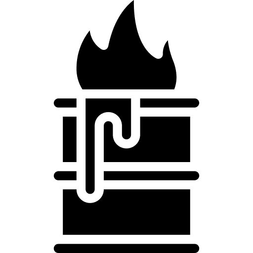 Barrel burning flame fire icon